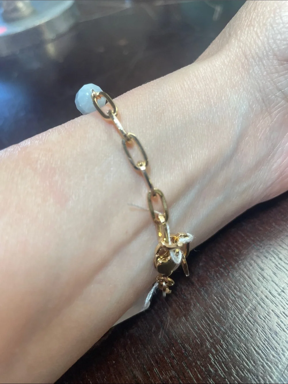 Gold-Plated Multi-Gemstone Bracelet - Pink & Blue 8 inches